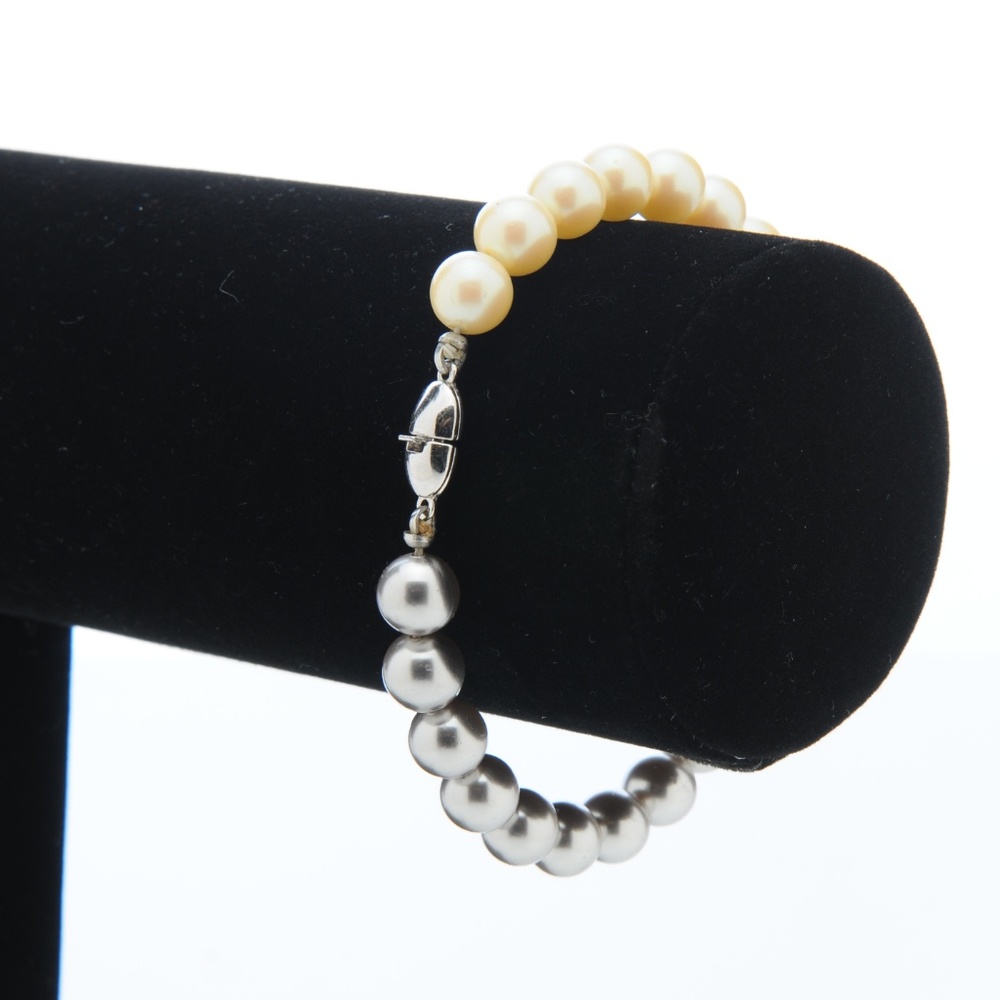 Monet Silver and Pearl Bracelet